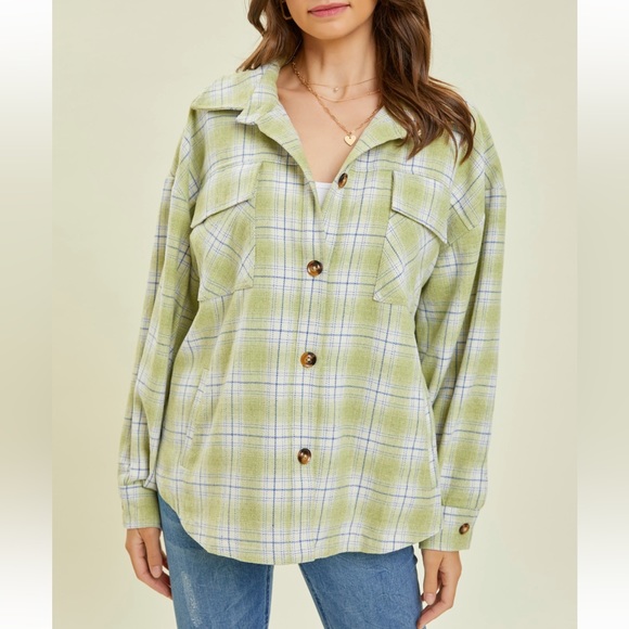 Jackets & Blazers - 49. Women's Plaid Button Down Oversized Jacket